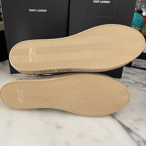 YSL Saint Laurent 711267 Metallic Silver Mens Malibu Mid-Top Sneaker Shoe, 41/45 - Picture 4 of 16